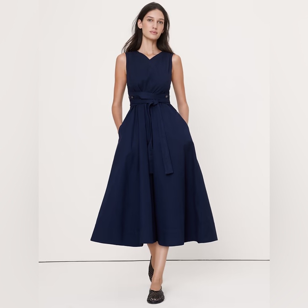 New! Banana Republic Cotton Canvas Midi Dress - Size Xl